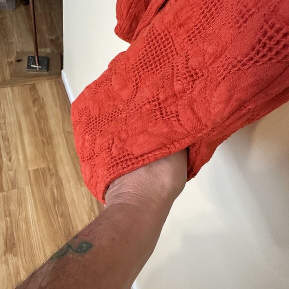 Handmade Eucalyptus Womens Sleeveless Orange Coral Vest Small Cotton Layering - Picture 8 of 8